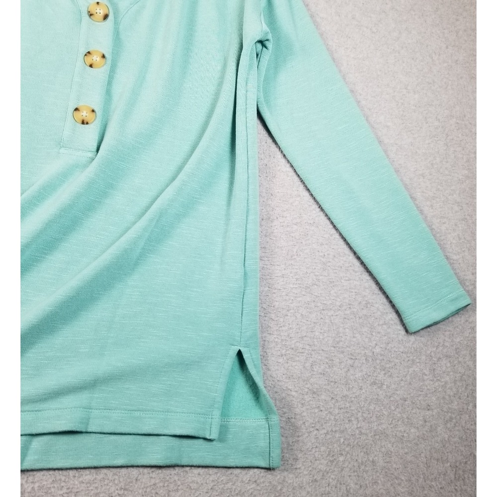 J.Jill Sweater Women's XS Extra Small Green Long Sleeve Stretch Knit V Neck Top - Picture 3 of 14